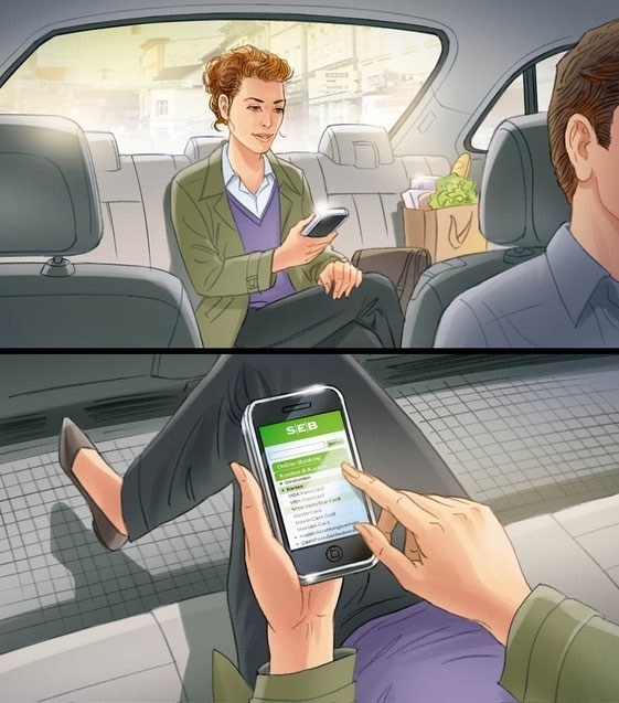 Cellphone in car storyboard