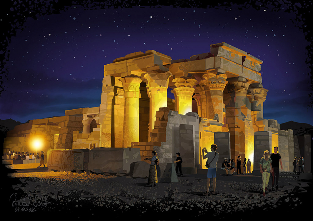 Tempel bei Nacht