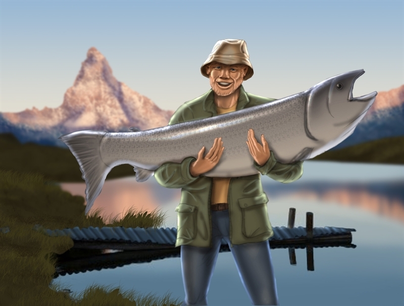 Man with huge fish