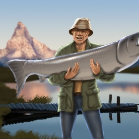 Man with huge fish Man with huge fish