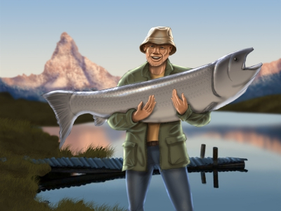 Man with huge fish