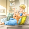 blonde frau