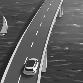 Auto auf Brücke Auto auf Brücke