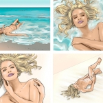 Girl on beach enjoying the waves