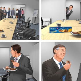 Storyboards, Animatics, Visuals für die MaFo, Moodfilme, Food, P